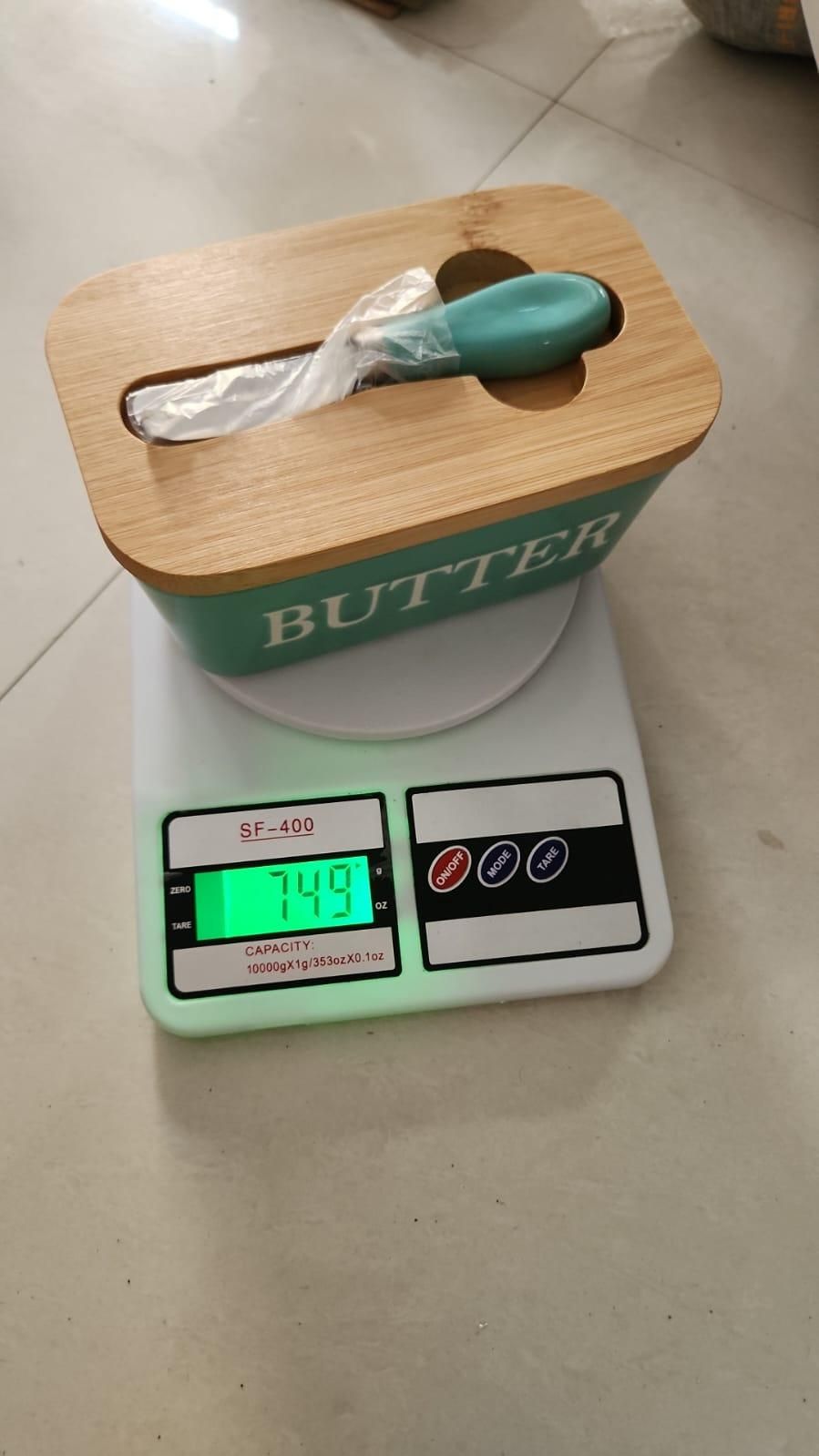 Ceramic Butter Dish with Wooden Lid